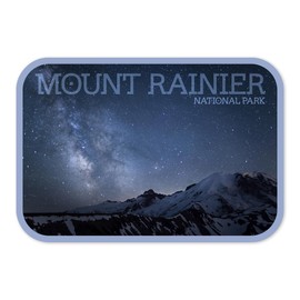 Die Cut Sticker Mount Rainier National Park, Photography, Milkyway, Contour Vinyl Sticker 1 to 3 inches (Waterproof Decal for Cars, Water Bottles, Laptops, Coolers), Small