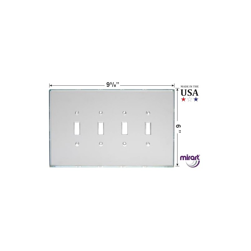 GlassAlike® Quad Toggle/Switch | Premium 3/16" Thick Acrylic Mirror Wall