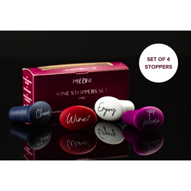 Wine Bottle Stoppers Silicone, 4-pack
