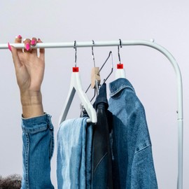 Cabilock 100 Pcs Marker Hangers Sale Clothes Hanger Labels Coloured Clothes Size Markers Color Coded Size Clips Assortment Set Fits 2-4mm Coat Hanger Hooks for Wire Hangers