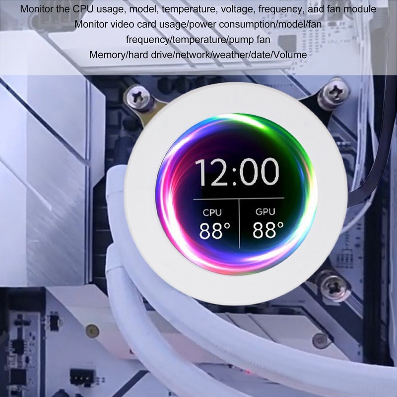 2.1 Inch AIO Computer Temp Monitor CPU Cooler LCD Display
