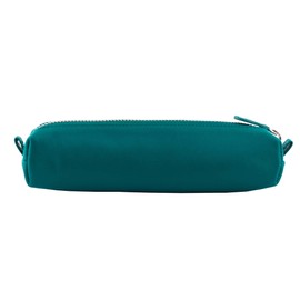 DiLoro Leather Zippered Fountain Ballpoint Rollerball Pens and Pencils Case Holder Pouch Genuine Full Grain Soft Nappa Leather (Turquoise Green)