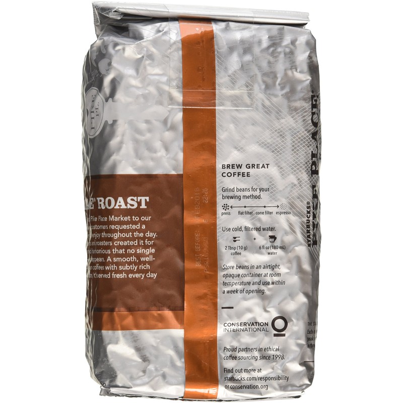 Starbucks Whole Bean Coffee, Pike Place Roast, Medium Roast Coffee,
