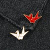 SHIDXIB 6Pcs Exquisite Enamel Alloy Brooch Set Delicate Paper Crane