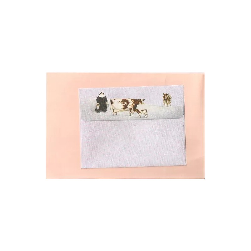 Christmas Cards Cow Nun Church Snow Calf Lang Box of