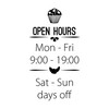 Open Hours Stickers for Pastry Shop Windows - Business Vinyl