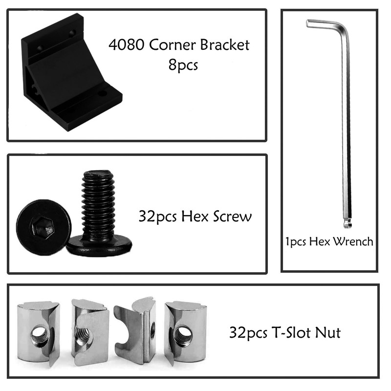 4080 Corner Bracket Connector Set for 4080 8080 Aluminum Extrusion