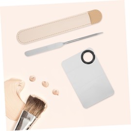 Healvian 2 Sets Palette Set Gels Nail Polisher Makeup Mixing Plate DIY Mixing Foundation Nail Art Palette Make up Kits Steel Spatula Pusher Foundation Mixing Tray Makeup Plate with Spatula