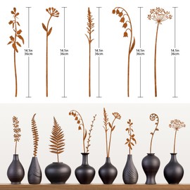 5 PCS Metal Garden Decorative Yard Stakes, Metal Flowers for Outside Yard Art, Lawn Ornaments Outdoor Decor for Lawn, Flower Garden and Walkway, Bed Decorations Outdoor(Flower)