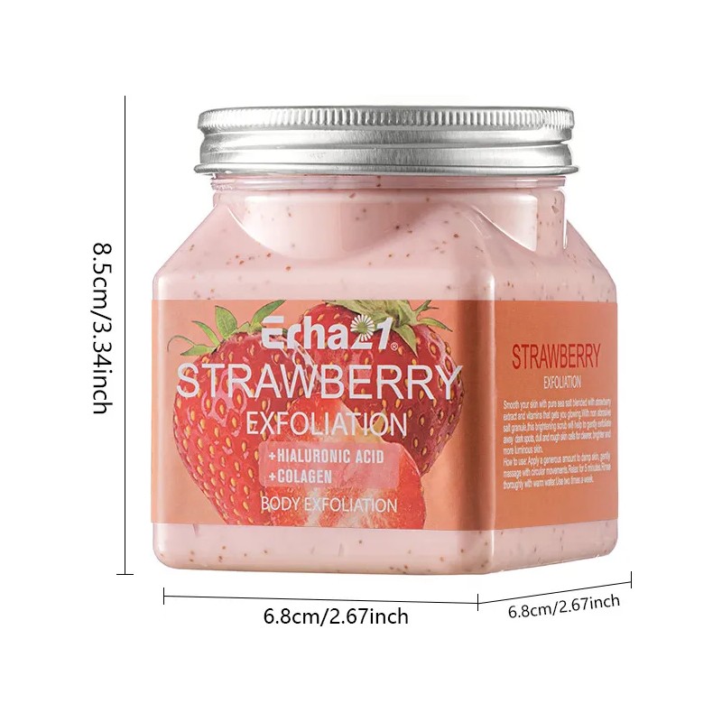 Erha21 Exfoliante Fresa Colágeno Hialurónico Corporal