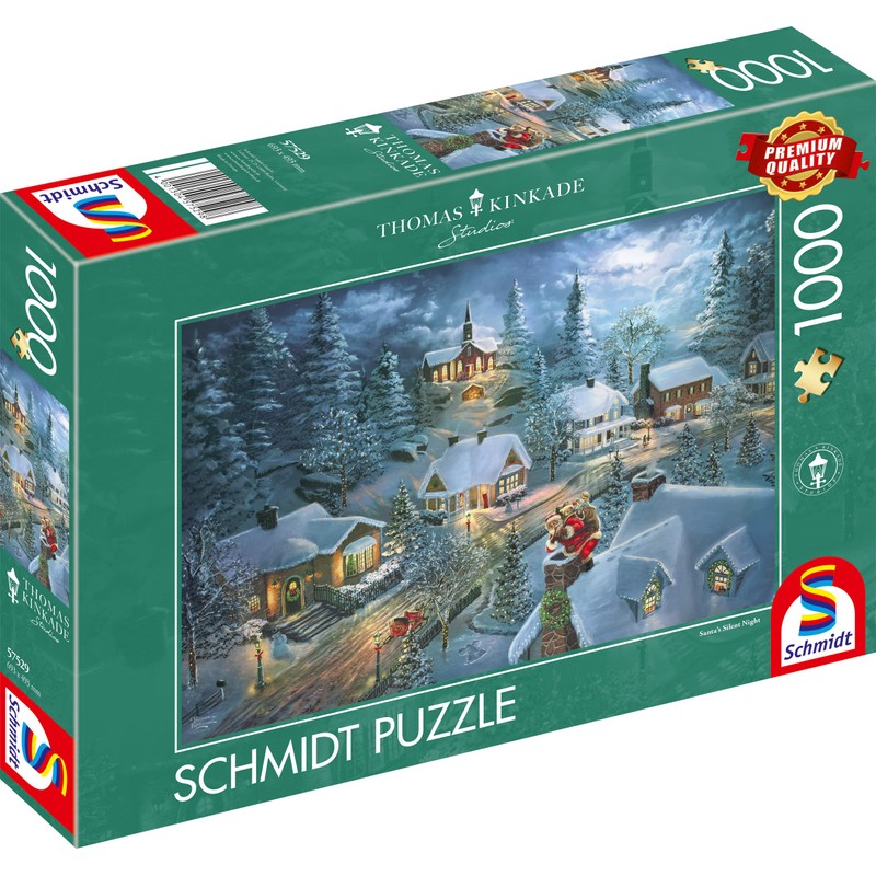 Schmidt Spiele 57529 Thomas Kinkade Christmas Motif, Santas Silent Night,
