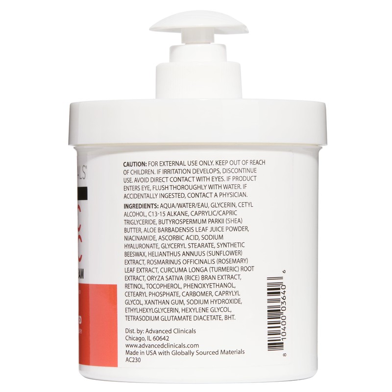 Advanced Clinicals Vitamin C Cream Dry Skin Rescue Skin Care