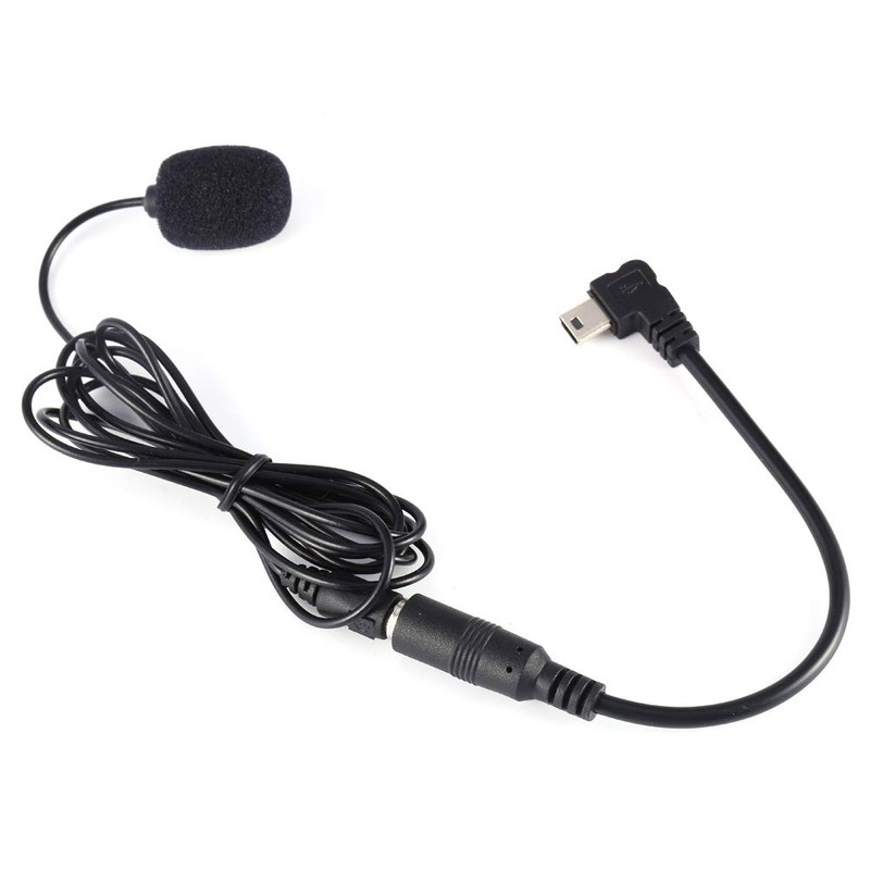 Akozon Black External 3.5mm Microphone Clip On Microphone Adapter Cable