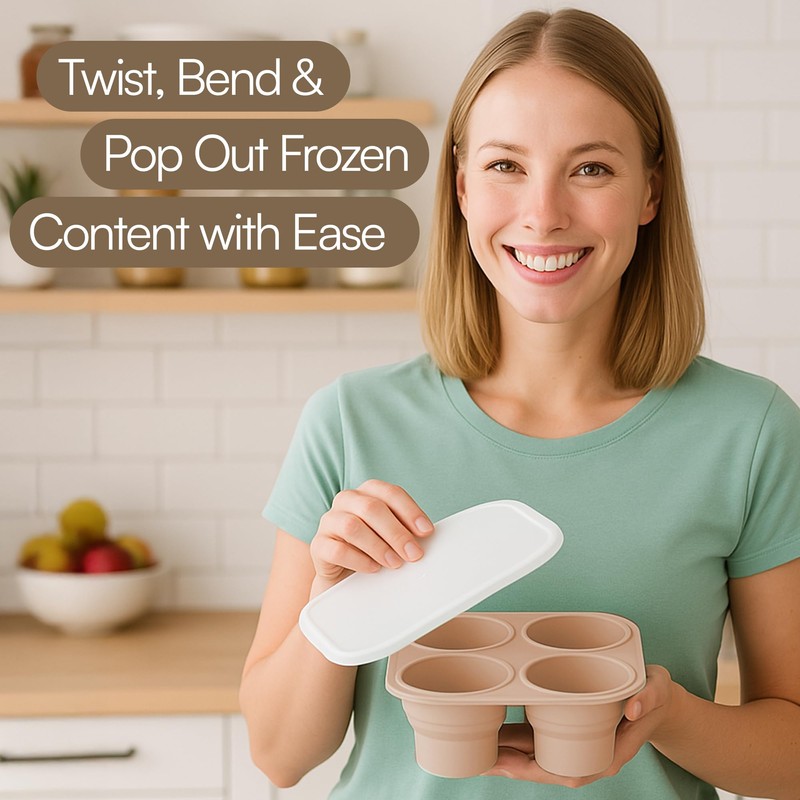 UR Happy Place Silicone Freezer Tray with Lid - Stackable