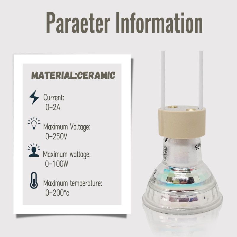 ECHENLED JX-970C GU10 Base Socket,Wire Connector Socket for GU10 Light