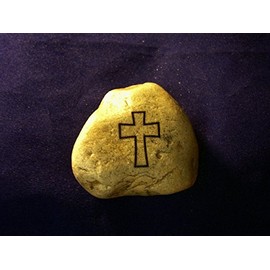 Christian Cross outline no fill River Rock Jesus