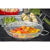 TableCraft BBQ Stainless Steel Cast Iron 16-Inch Round Grilling Basket,