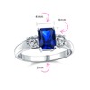 Timeless Classic Style 2CT Rectangle Blue Simulated Sapphire Emerald Cut