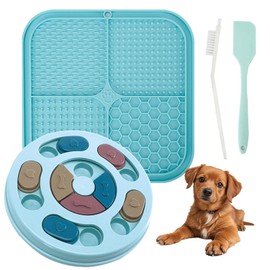 OT-NVWOZR Dog Puzzle Slow Feeder Toy with Licky Mat for Dogs, Interactive Slow Feeder Bowl for Improve Dog's IQ, Non-Slip Treat Dispenser Dog Enrichment Toy for Puppy Dogs Boredom