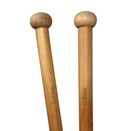 Knitting Needles Bamboo Single Point Eco Friendly Pair 25cm x 15mm