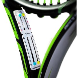 Scoring Right Portable Tennis Racket and Padel Scorekeeper, Easily Mounted Small Score Board to Keep Score of Points, Games, and Sets, Lightweight Mini Score Keeper, 1.9g, White, 2 Pack
