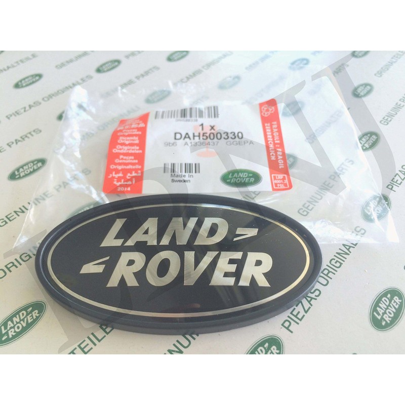 Land Rover About Oval Badges Black ON Silver -New Genuine