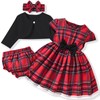 fioukiay Baby Girl Dress and Cardigan Set Infant Girl Bowknot