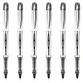 EYEYE 0.7mm Rollerball Pens Fine Point, 6 Pack of Pen Black Roller Ball Medium Point Quick Dry, Liquid Ink Pen Fine Point Smooth Writing Pens for Journaling, Note Taking, Office, School Supplies