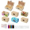 ZWQLZG Pack of 8 Mini Treasure Chest DIY Wooden Boxes
