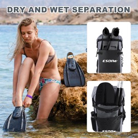 ESONE 30L Dry Bags Waterproof Backpack for Travel Dry Bags Backpack Waterproof Bags for Kayaking Boating Floating Paddleboarding Submersible Boat Bag
