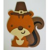 Cute Pilgrim Squirrel Thanksgiving Fall Paper Scrapbook Embellishment