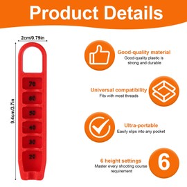 Lyreh Golf Tee Height Adjuster, 6 Settings Plastcic Precision Adjustments Golf Tee Height Positioner Setter Elevator Holder Practical Aid Accessories Tool for Consistent Swings (Red, White)