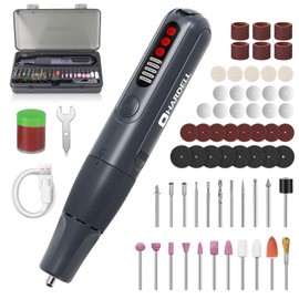 HARDELL Cordless Rotary Tool Kit 8V, 5-Speed Rotary Tools with Digital Display & Auto-Lock Chuck, 117pcs Quick-Change Power Rotary Tool with Light for Drilling, Engraving, Pet Grooming, DIY Crafts