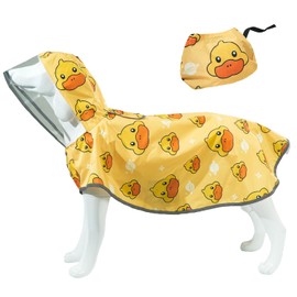 MAMORE Dog Raincoat, Waterproof Rain Jacket with Hood for Small Medium Large Dogs and Puppies, Packable Dog Poncho, Reflective, Adjustable (Yellow Duck, X-Large)