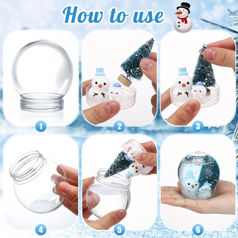Youyole 47 Pack DIY Snow Globe Kit Includes 10 Clear