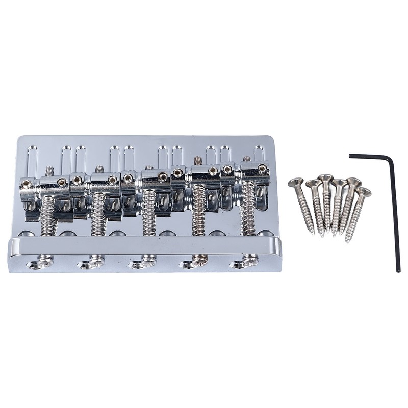 Electric Bass Bridge 5 String Bass Saddle Bridge Thickened Tailpiece