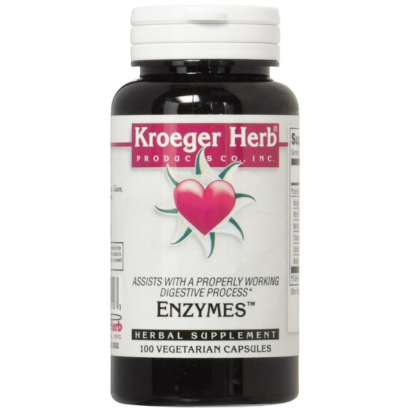 Kroeger Herb Enzymes Veggie Capsules, 100 Count