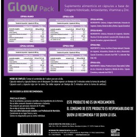 HEALTHADDICTION - Glow Pack Colágeno Hidrolizado + Coenzima Q10 + Resveratrol + Biotina + Zinc | Fórmula Antioxidante para Cabello, Piel y Uñas | 30 Sobres con 4 Cápsulas c/u | 120 Cápsulas
