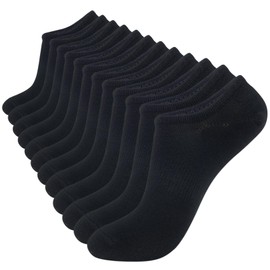 YEJIMONG Women’s No Show Socks 6 Pairs Non Slip Grip Cotton Invisible Low Cut Ankle Socks for Women (Black - Large)