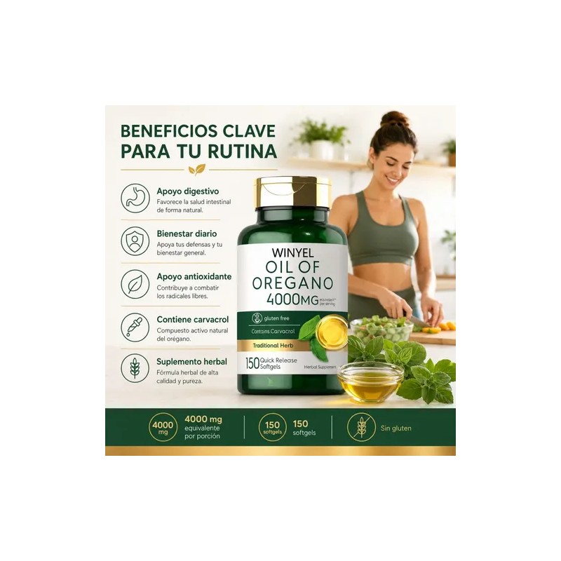 Aceite De Orégano 4000mg 150 Cápsulas Softgels