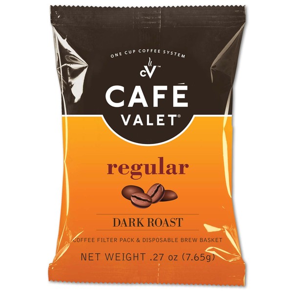 Café Valet Regular Dark Roast Single Serve Coffee Packets –