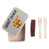 Fabulous Lunch Box with Cutlery Grey Smart Cookie Puns Street