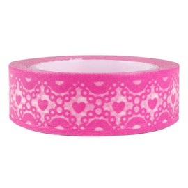 Wrapables Hearts & Sweets Japanese Washi Masking Tape - Pink Heart Lace