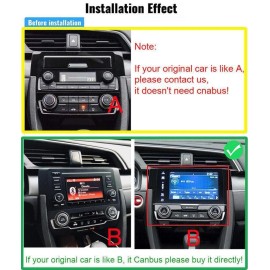 Auto-parts-deal 2+32G Radio de coche android 14 para 2016-2020 Honda Civic Carplay GPS estéreo