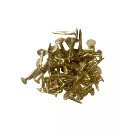 Brass Plated Steel Trunk Tacks  3/4" Long  2 OZ Pack of 58 Nails