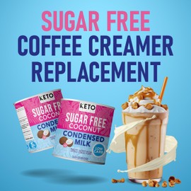 Keto Sugar Free Condensed Milk (6 Packs) Vegan Coconut Condensed Milk - Plant based milk, Vegan and Keto Friendly. Lower calories condensed coconut milk. 1-1 Replacement of regular condensed milk