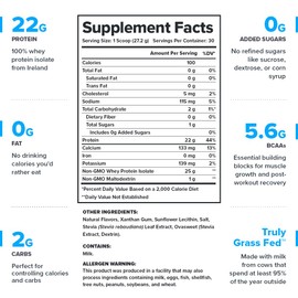 LEGION Whey+ Protein Whey Isolate from Grass Fed Cows - Whey Protein Isolate Powder Low Calorie, Non-GMO, Sugar Free, Lactose and Gluten Free, All Natural Protein Powder for Men & Women, 30 Servings