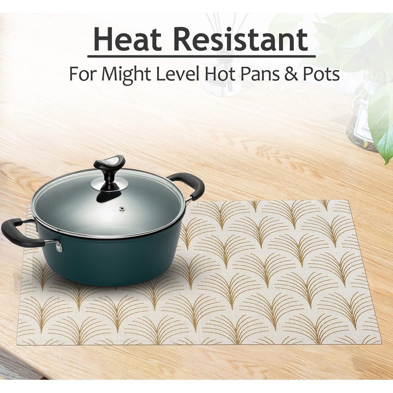 Ruvanti Placemats 100% Cotton 13 x 19 Inch, Dining Table