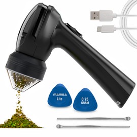 Mamba Lite 0.75g Black All-Plastic Head USB Electric Herb Grinder. Small Portable Herbal Machine & Spice Mill for the Kitchen