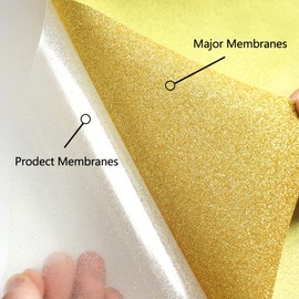 GYT Glitter HTV Vinyl - 12” x 5 Feet Glitter Gold Heat Transfer Vinyl Rolls, Glitter Gold Iron on Vinyl for DIY Design